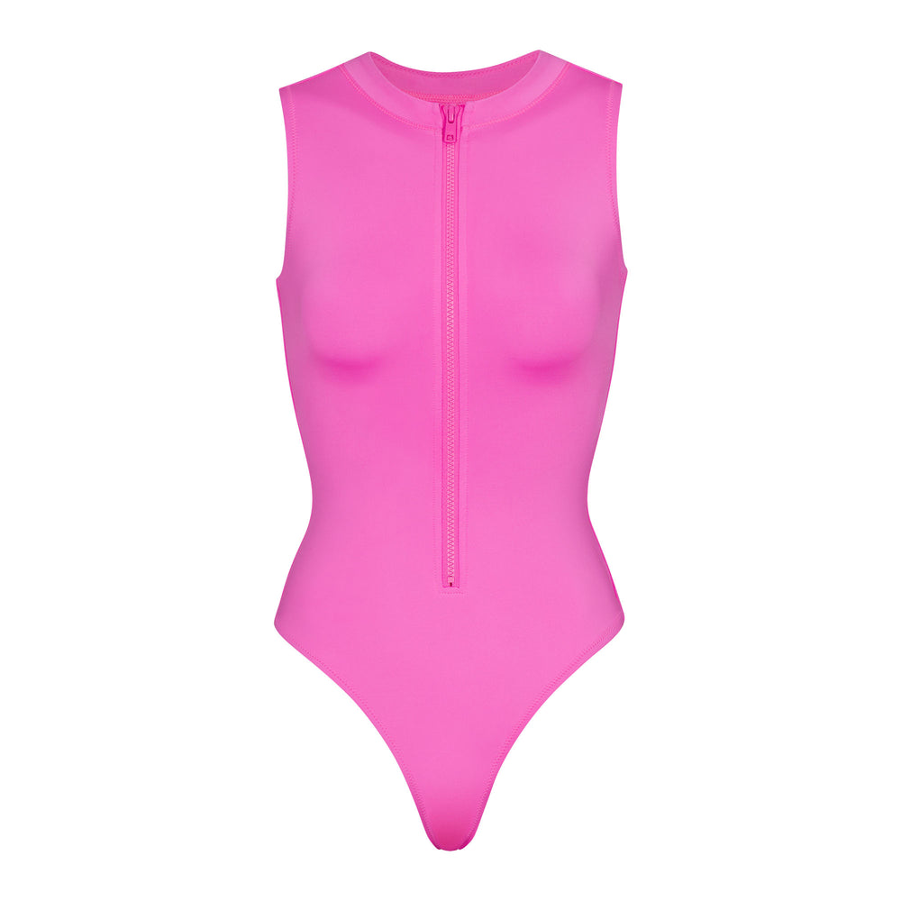 Skims SWIM ZIP FRONT SLEEVELESS One Piece Ruzove | TZBW-64875