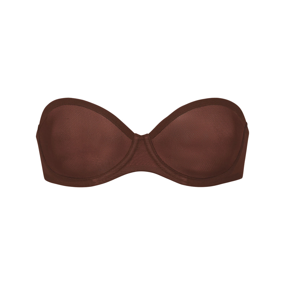 Skims ULTRA FINE MESH Strapless Bra Čokoláda | GEOI-31709