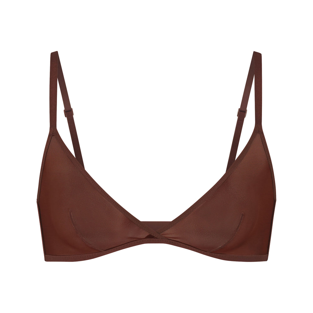 Skims ULTRA FINE MESH TRIANGLE Bralette Čokoláda | HWUL-74615