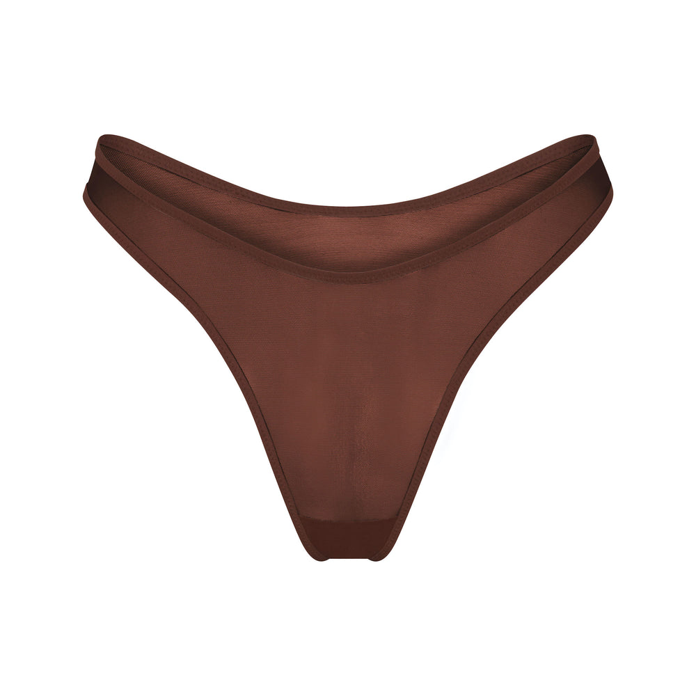Skims ULTRA FINE MESH Thong Čokoláda | GMIT-74910