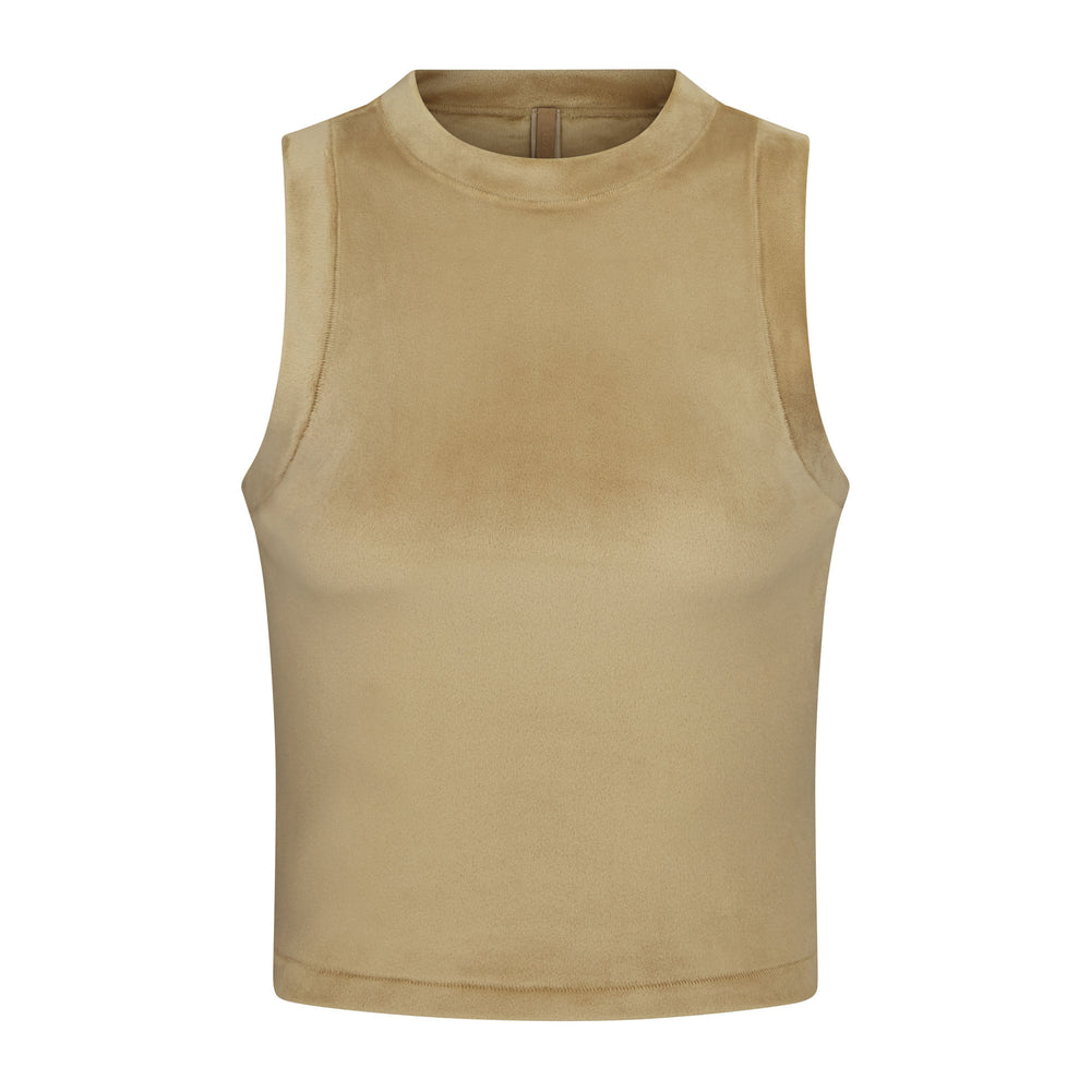 Skims VELOUR CREW NECK Tank Zlate | DQKN-36180