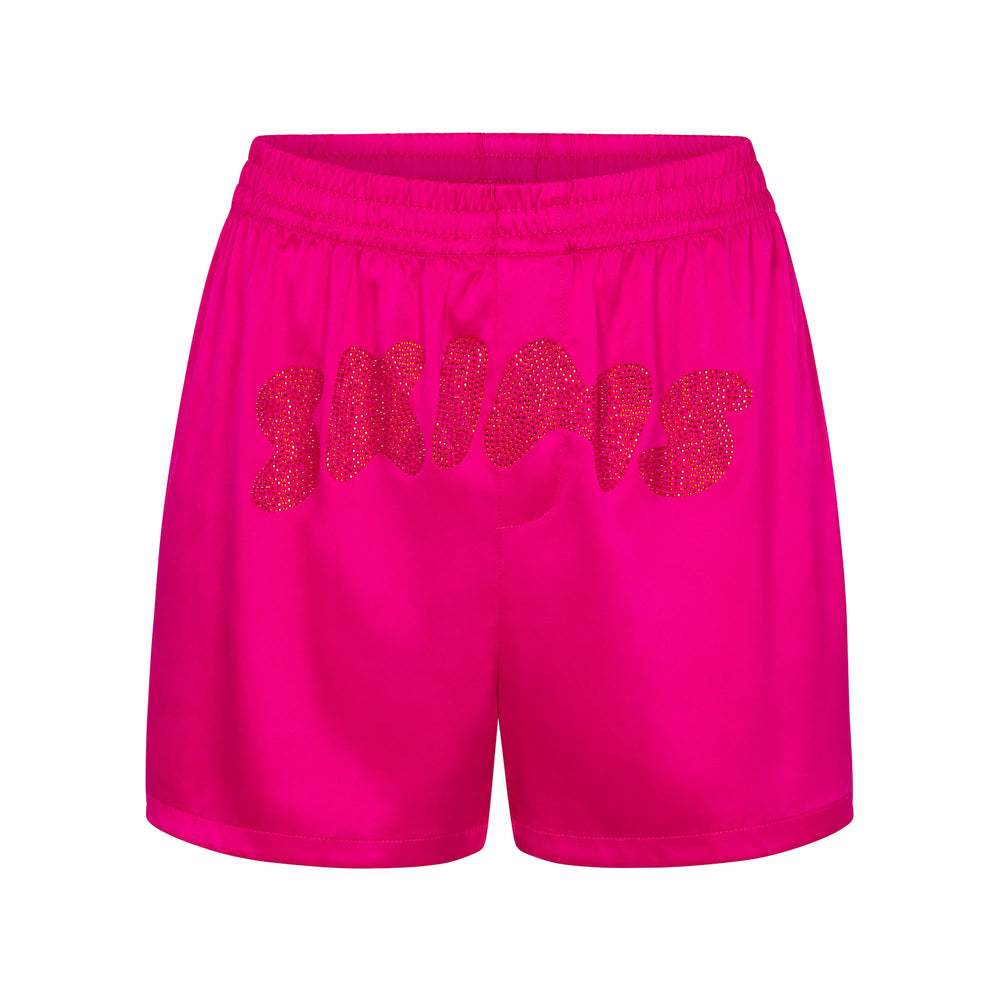 Skims WOVEN SHINE Boxer Shorts Ruzove | XSIC-95326