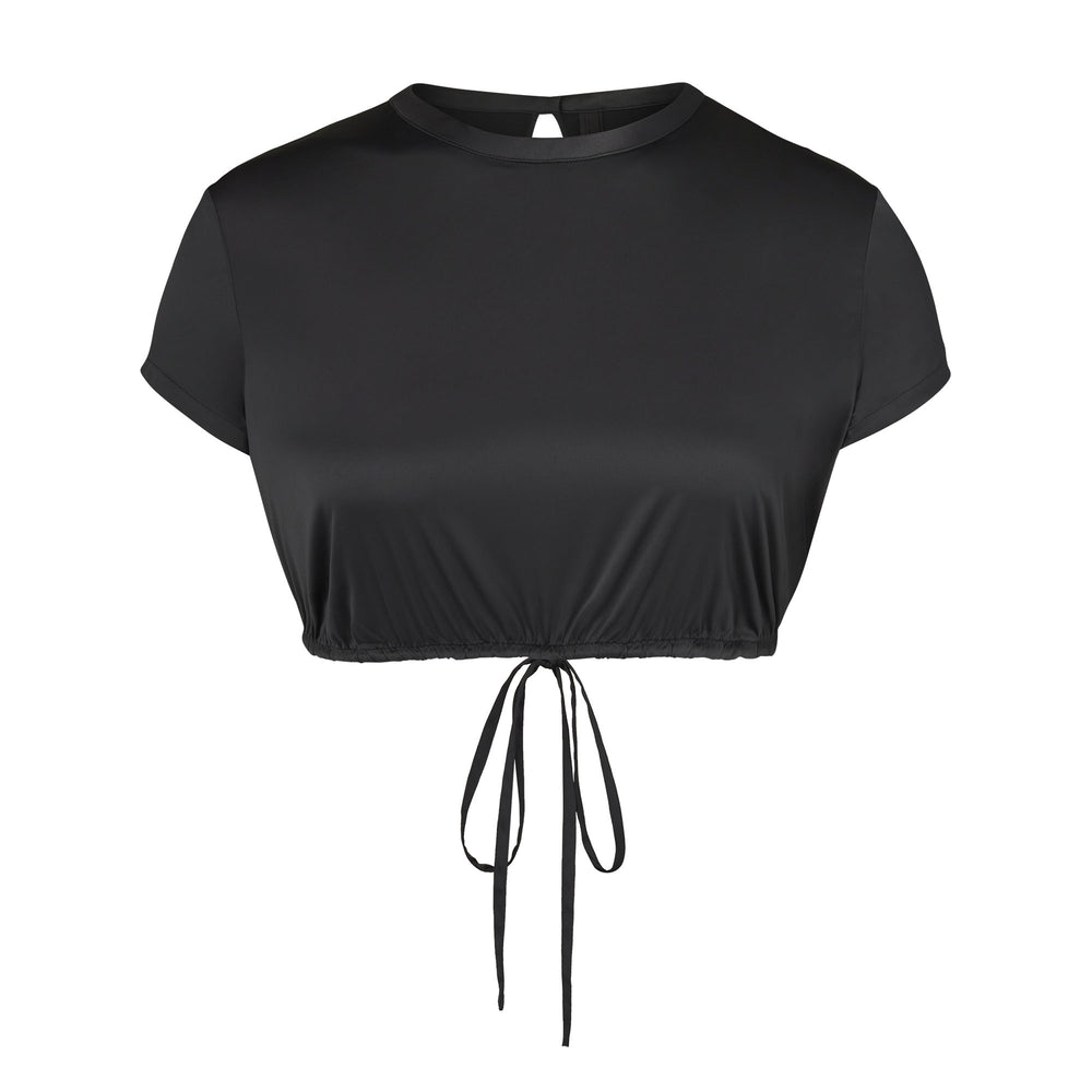 Skims WOVEN SHINE T-shirt Čierne | LRIY-28956